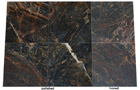 Granitfliesen Oberfl&auml;chen: polished=poliert,  honed=geschliffen