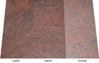 Multicolor Rot, Granit Oberflächen: caress = softgebürstet + poliert,      leather = satiniert-geledert,      brushed = geflammt + gebürstet