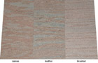 Raw Silk, Granitfliesen Oberflächen: caress = softgebürstet + poliert,      leather = satiniert-geledert,      brushed = geflammt + gebürstet